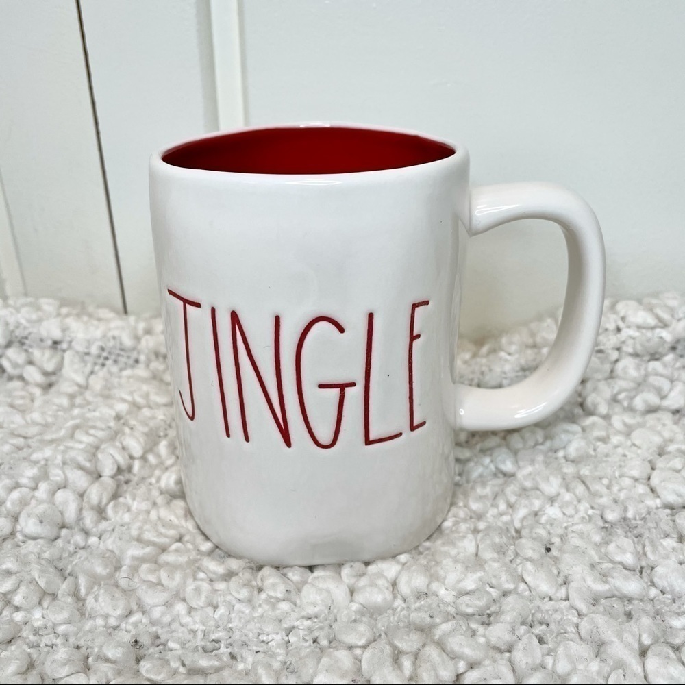 RAE Dunn Jingle White & Red Interior Christmas Mug